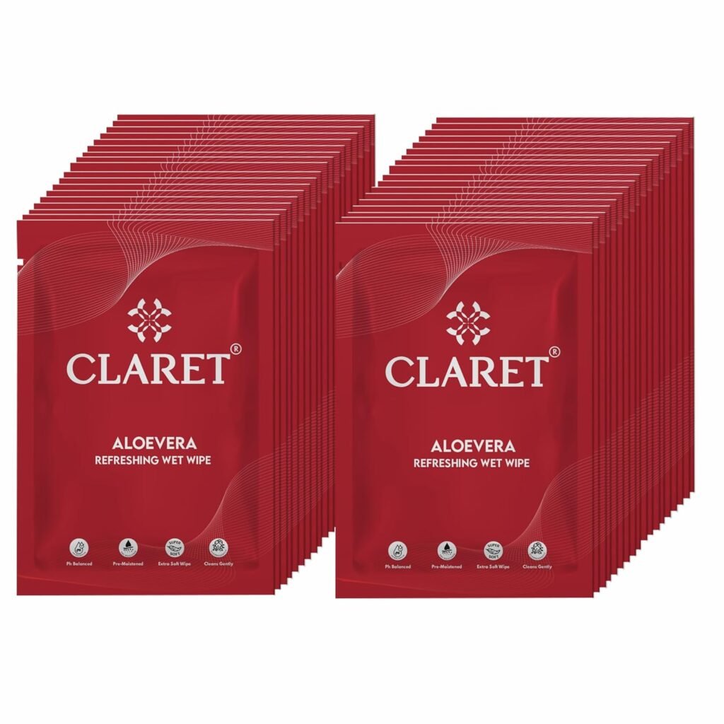 Claret Refreshing and Cleansing Wet Wipes (Pack Of 50) for Women Men Daily Use | Wet Tissue For Face Cleaning | Face Wipes For Travelling | PH Balanced Claret Refreshing and Cleansing Wet Wipes (Pack Of 50) for Women Men Daily Use | Wet Tissue For Face Cleaning | Face Wipes For Travelling | PH Balanced