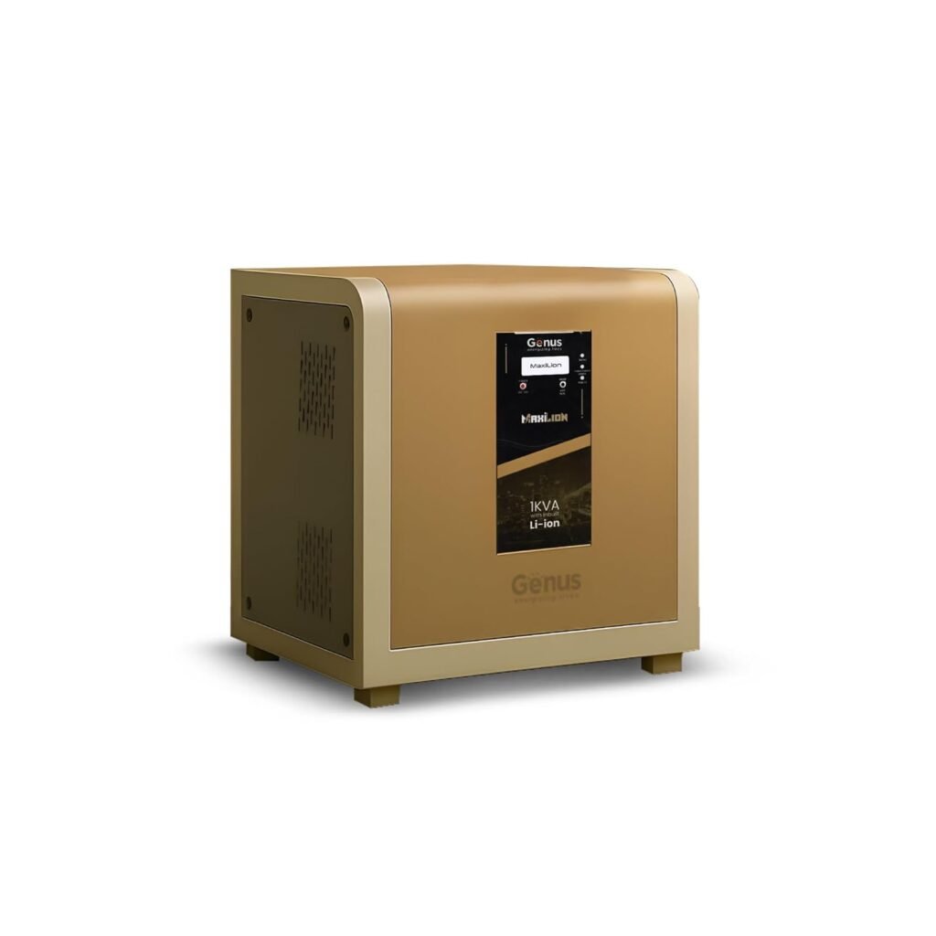 Genus MaxiLion 1000 VA Inverter with Upto 12 Year Life Integrated 1280Wh Lithium-Ion Battery for Home Office & Shop Genus MaxiLion 1000 VA Inverter with Upto 12 Year Life Integrated 1280Wh Lithium-Ion Battery for Home Office & Shop