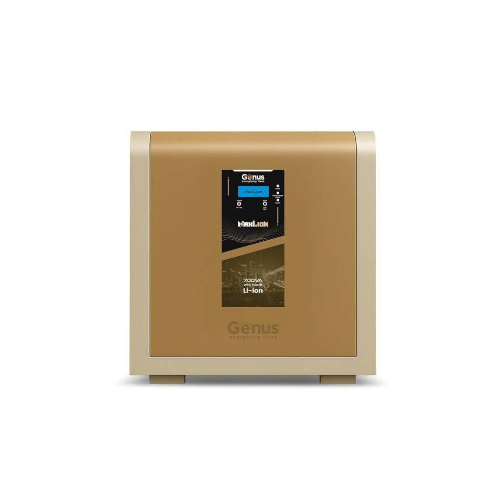Genus MaxiLion 700 VA 1 BHK Inverter with Upto 12 Year Life Integrated 640Wh Lithium-Ion Battery for Home Office & Shop Genus MaxiLion 700 VA 1 BHK Inverter with Upto 12 Year Life Integrated 640Wh Lithium-Ion Battery for Home Office & Shop