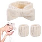 Judee Women 3 Pcs Headband and Wristband Set, Microfiber Skincare Headband With Wrist Band for Makeup, Face Washing Judee Women 3 Pcs Headband and Wristband Set, Microfiber Skincare Headband With Wrist Band for Makeup, Face Washing