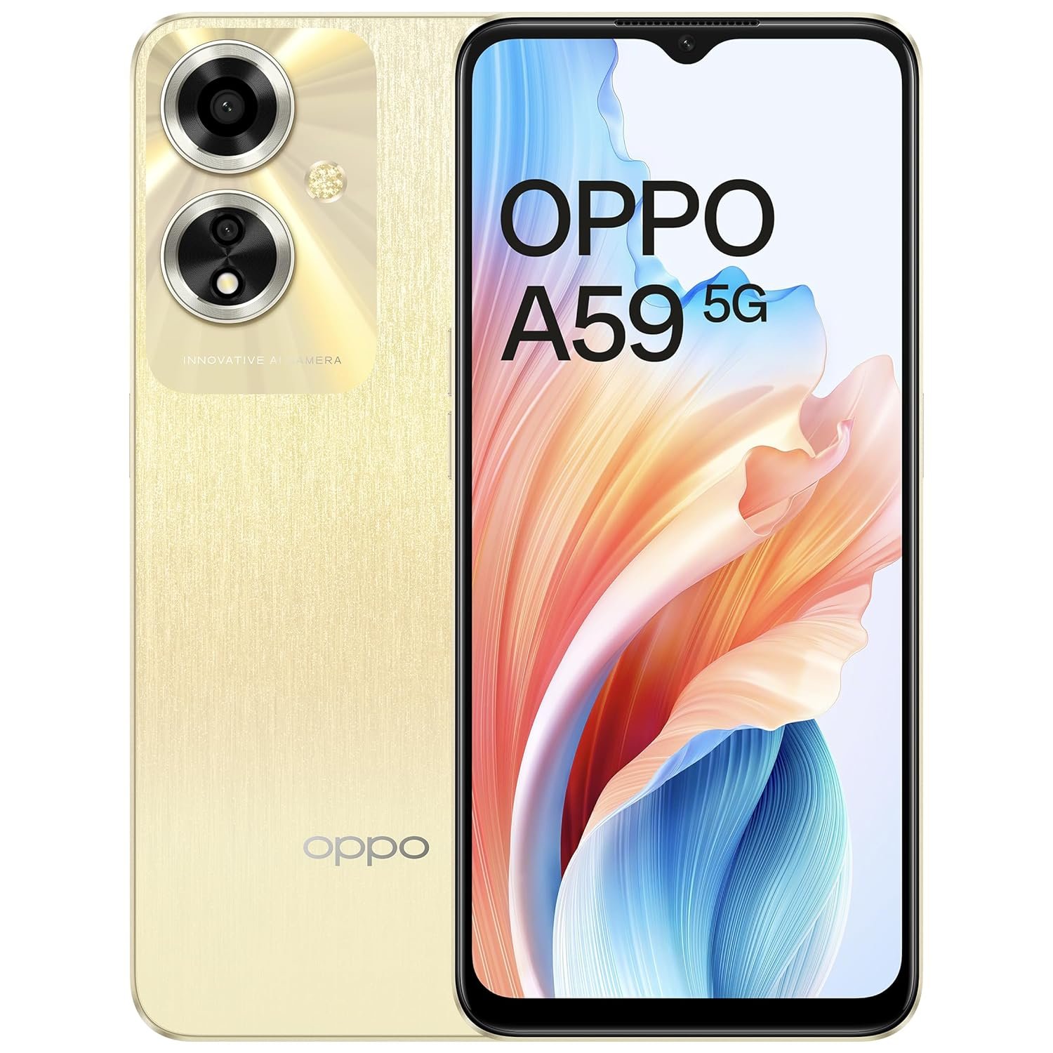 OPPO A59 5G (Silk Gold, 6GB RAM, 128GB Storage) | 5000 mAh Battery with 33W SUPERVOOC Charger | 6.56″ HD+ 90Hz Display | with No Cost EMI/Additional Exchange Offers OPPO A59 5G (Silk Gold, 6GB RAM, 128GB Storage) | 5000 mAh Battery with 33W SUPERVOOC Charger | 6.56″ HD+ 90Hz Display | with No Cost EMI/Additional Exchange Offers