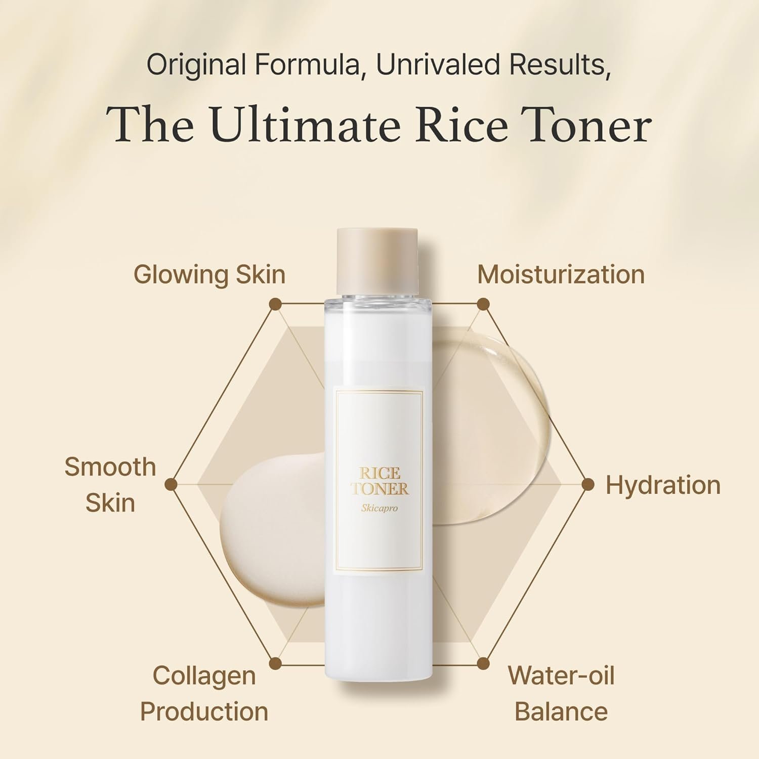 SKICAPRO Rice 77 Glow Milky Toner, for Glass Skin, Rice Water, Niacinamide, Ceramides, Panthenol, Fragrance-Free, Non comedogenic, Fungal Acne Safe, Korean Skin Care