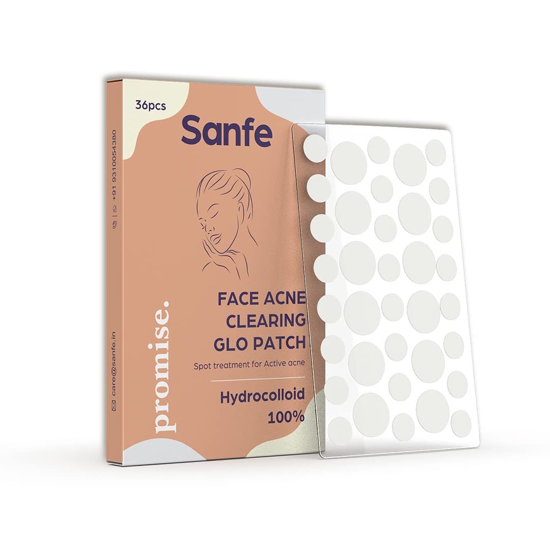 Sanfe Promise Face Acne Pimple Patch – Pack of 36 | Pimple Healing & Spot Clearing Patch | Absorbing Cover |Invisible, Blemish Spot, Hydrocolloid, Skin Treatment