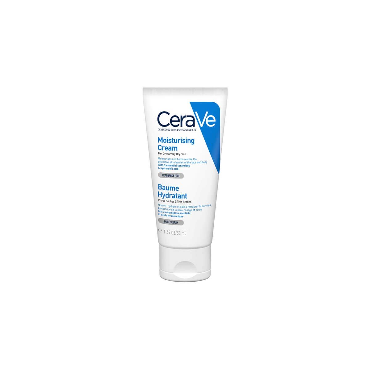 CeraVe Moisturizing Cream For Dry To Very Dry Skin (50ml) – Formulated with 3 Essential Ceramides And Hyaluronic Acid | Non-Comedogenic Moisturizer For Face and Body