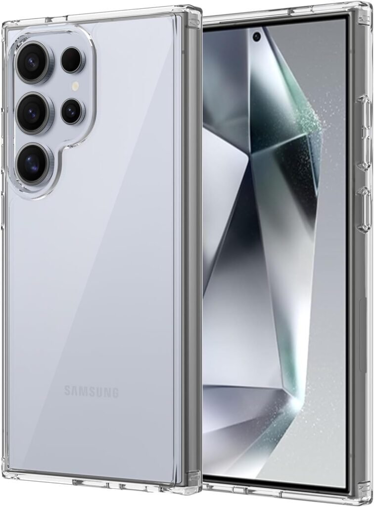 ClearShield Transparent Back Cover for Samsung Galaxy S24 Ultra 5G, Hybrid PC & TPU Shockproof Design, 360 Degree Protection Crystal Clear Case, Anti-Scratch Armor Mobile Phone Cover ClearShield Transparent Back Cover for Samsung Galaxy S24 Ultra 5G, Hybrid PC & TPU Shockproof Design, 360 Degree Protection Crystal Clear Case, Anti-Scratch Armor Mobile Phone Cover