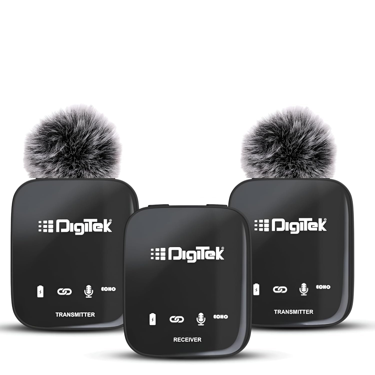 Digitek® (DWM 101 Wireless Microphone System with ANC Noise Reduction, 360° Sound Capture, Upto 12 Hrs Working Time, for DSLR Camera, Android & iOS Smartphones, Seamless Audio Recording
