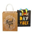 Gift Paper Bag, SAPCO COMBO, Perfect for Gifting, Return gift “Thank You & Birthday vibes” – small size(2 designs x 5Pcs = Pack of 10)