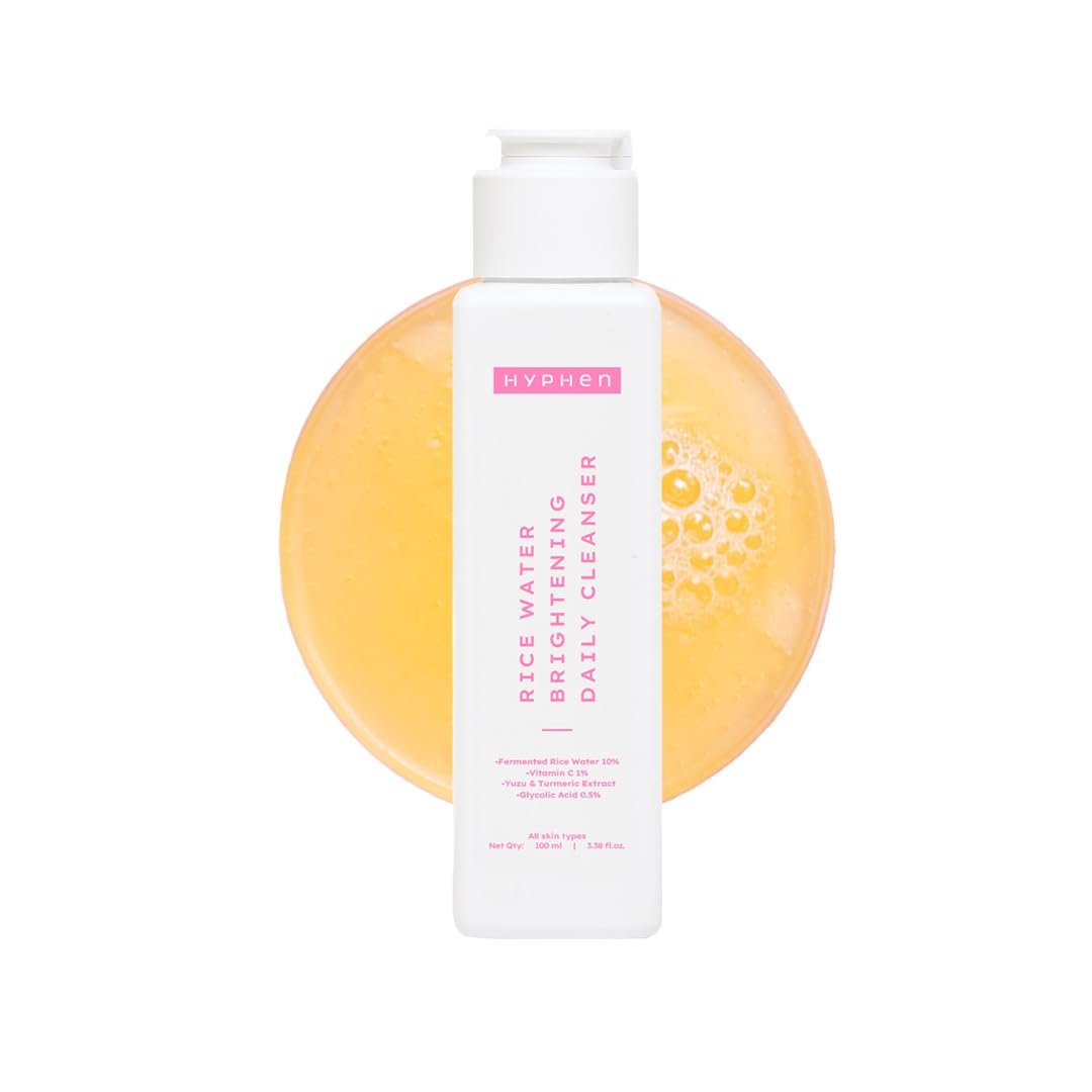 Hyphen 10% Rice Water Brightening Face Wash | Daily Face Cleanser for Women and Men | Brightens Skin | Removes Dirt & Impurities | Face Care, Gentle Facewash, Non-drying, Fragrance Free Formula | Skin Care Products | Suitable for All Skin Types – 100 ml