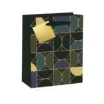 PaperPep Special Series Geometric Semi Circle Gift Paper Bag | Small (9″X7″X4″) – 220 GSM | Attached gift tags, Ideal for Return Gifts, Weddings, Birthday & Celebrations | Pack of 3