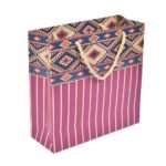 Sapco Gift Paper Bag “Indian Brocade” (8X8X3-Inch- Small) Perfect For Diwali, Indian Gifiting, 10 count,Multicolor