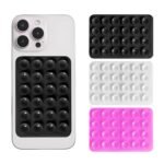 Sounce Suction Phone Case (Pack of 3) – Anti-Slip Silicone Sticky Back Cover with 24 Suction Cups for Hands-Free Mounting on Mirrors, Tiles, Showers, Car Dashboards, and More