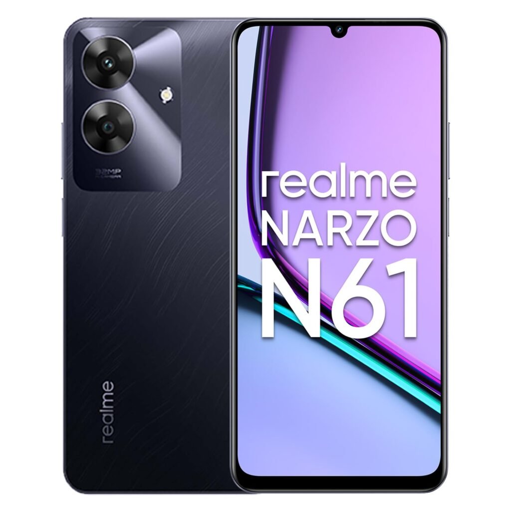 realme NARZO N61 4G Smartphone 6+128GB Black,6.56-inch Screen,90Hz Display,5000mAh Battery, 32MP Camera,UNISOC T612, IP544 Dust & Water Resistant,Bend Resistant Drop Resistant