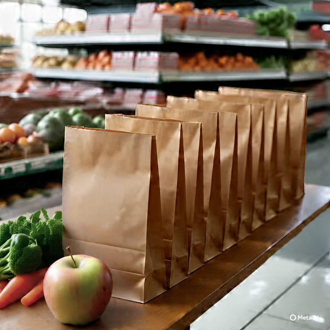 Brown Grocery Bag Pack of 60 | 60 GSM Recycled MG Kraft Paper Bags | Food Grade Smell Free | 6.5x4x12 Inches || 17x11x30 Cm | Eco-Friendly Carry Bags with 4 Kg Capacity