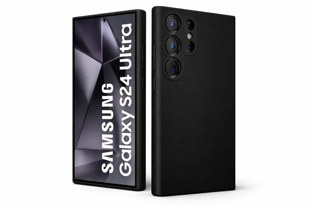 DIZORO Microfiber Candy Case Compatible for Samsung S24 Ultra Smooth Touch Cushion Liquid Soft Silicone Gel Rubber Phone Cases Non-Slip Full Body Protective Shockproof Back Cover, .New Black.