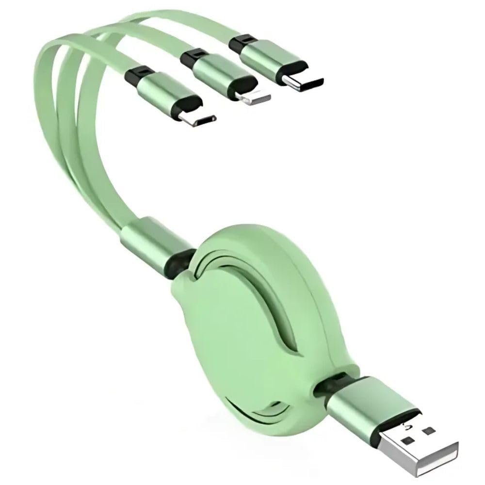 Drumstone [𝐎𝐍 𝐎𝐅𝐅𝐄𝐑 𝟏𝟓 𝐘𝐄𝐀𝐑𝐒 𝐖𝐀𝐑𝐑𝐀𝐍𝐓𝐘 3-in-1 Charging Cable – Compatible with Phone, Type C, Micro USB, 1.2 Meter Fast Charging & Data Transfer Cable for Phones