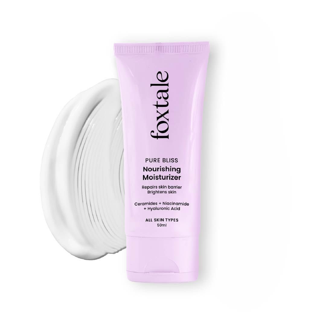 Foxtale Nourishing Ceramide Face Moisturizer with Niacinamide for 100 Hr Hydration, Lightweight & Non-Sticky, For Soft & Glowing Skin, Men & Women, All Skin Types, 50 ml
