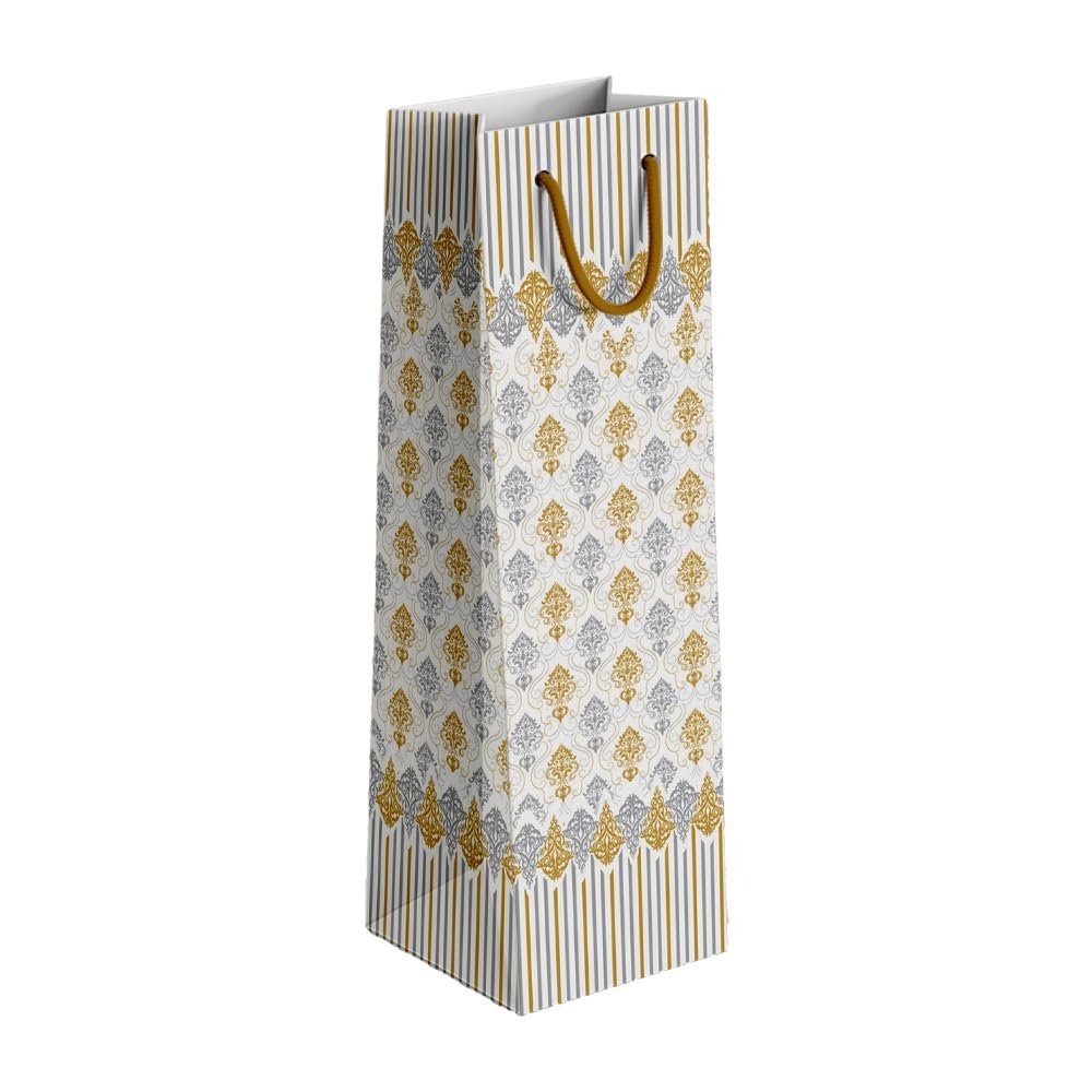 Gift N Greet Paper Bag (Pack Of – 10) Wine, Bottle Bags For Gifting Champagne, Water Bottles, Multi-use Bag | Carry Bag For Wine Bottles | Leaf Pattern, Multi-color