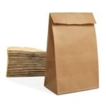 Kraft Paper Bag Easy to Carry with Strong Grip | Groceries Medicines Wine Bottles Holds up Safe (Brown) 100Pcs