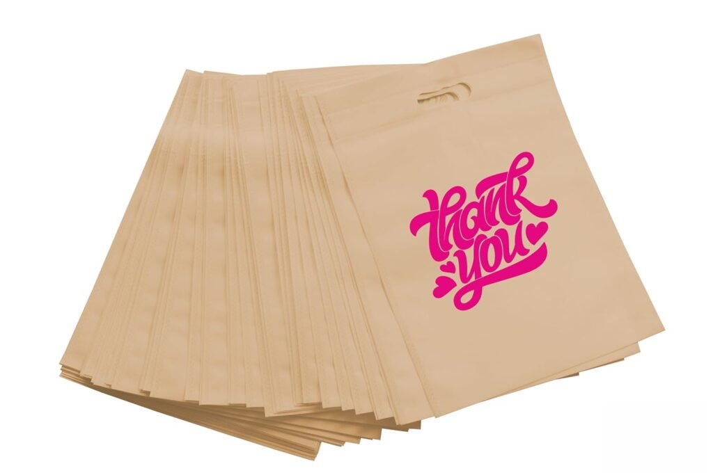 Krupa Enterprise Present 12×16 Inch Thank You Bags for Gift Shops, Vendors & Resellers | Multi-Purpose Shopping & Packaging Bags | Strong, Durable & Reusable | Pack of 50