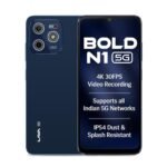 Lava Bold N1 5G (Royal Blue, 4GB RAM, 128GB Storage) |Bigger 6.75″ HD+ Notch Display | Octacore 5G Processor | 13 MP AI Camera |5000 mAh Battery| IP54 Rated Dust & Water Splash Proof