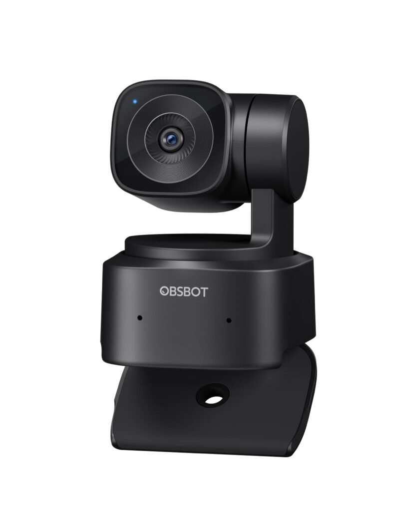 OBSBOT Tiny SE AI-Powered PTZ Webcam, FHD 1080p@100FPS | 1/2.8″ Sensor, AI Auto Tracking, Gesture Control, 4X Zoom, Staggered HDR, Noise-Cancelling Mic | Webcam for Streaming & Video Calls