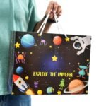 PPJ ® -HAPPY BIRTHDAY (SPACE/ASTRONAUT THEME PARTY) (10 Pcs.) PAPER CARRY BAG, 16 Inch X 12 Inch X 4 Inch RETURN GIFT/HAPPY BIRTHDAY/RETURN GIFTS/GIFTS/GIFT BAGS/GIFT COVERS (LARGE) (Pack of 10)
