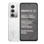REDMI 15 5G Frosted White 6GB + 128GB | Segment’s Largest 7000mAhA Battery | Segment’s Largest Display 17.53cm(6.9) Up to 144Hz | Snapdragon 6s Gen 3 | 18W Reverse Charging | 50MP AI Dual Camera
