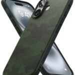 Ringke Onyx Compatible with iPhone 16 Case Cover Rugged Flexible Durable Anti-Slip TPU Protection Shockproof iPhone 16 Back Cover – Camo Green
