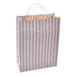 Sapco Paper Bag carry bag Stripes Gift for Marriage, Birthday, Holiday Pack of 10(Blue)(12x16x5-Inch)