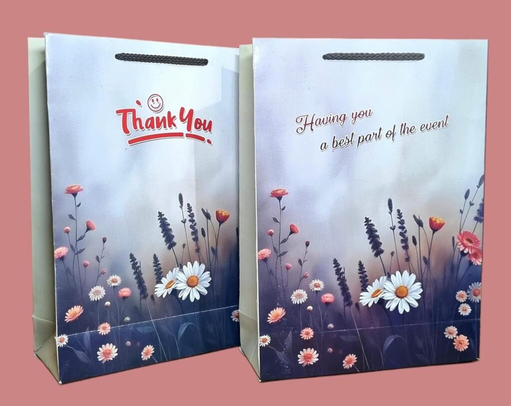 Sree Packs – Green-1 Return Gift Paper Bags -Small Carry Bags For Gifting-Birthdays, Wedding, Events and for all occassions -| Size: L-8 x B-3 x H-11 | Pack of 10