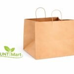 UNTMART 12x7x8 Inch Kraft Paper Carry Bags with Handles -Brown | For Cake Bags, Shopping Paper Bags with Handles, Gift Bags for Multi Use | Disposable Recyclable Paper Bag (Pack of 25)