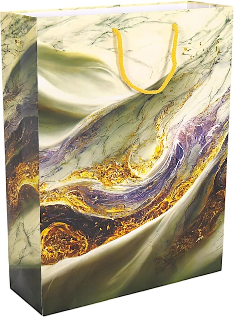 Unwrap Delights Pack of 12pcs (Each 16.5X13X4.5 inches) Stylish and Durable Paper Bags – Large Carry Bags for Gifting and Return Gifts (200 GSM).