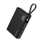 pTron Dynamo Sprint 20000mAh Power Bank w/Built-in Charging Cable, 35W Super Fast Charging, USB Type-C Input Powerbank Compatible with QC3.0/PD3.0, 3 Charging Outputs, Type-C Input/Output Port(Black)
