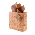 Birch & Co. Gift Bags – Medium Paper Carry Bags for Gifting With Tissue and Thank You Card – Pack of 5, Peach