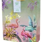 LAKS BUNDLE OF LOVE Gift Bags – Paper Bags – Paper Bags For Gifting – Return Gift Bags – Gift Bags Medium Size – 12X10X4 Inch – 250Gsm Thickness Seed Paper Thank You Card (Green-Pink, Pack Of 5)