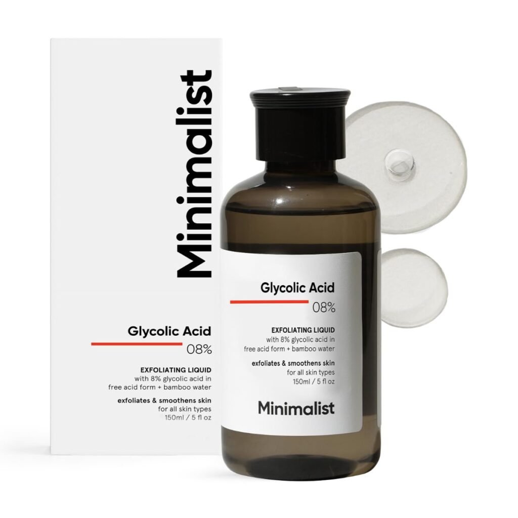 Minimalist 8% Glycolic Acid Toner For Glowing Skin | Multi-functional Exfoliating Toner With Bamboo Water for Body, Face, Underarms & Scalp | For Women & Men | 150 ml Minimalist 8% Glycolic Acid Toner For Glowing Skin | Multi-functional Exfoliating Toner With Bamboo Water for Body, Face, Underarms & Scalp | For Women & Men | 150 ml