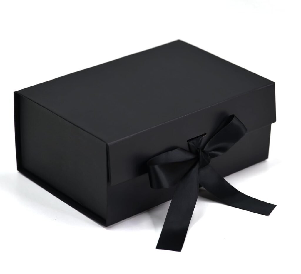 RBS® – Gift Box (23 x 16 x 10cm) Gift Boxes for Packaging (1 Pack) Decorative Gift Box empty Multipurpose Gift Hampers Holds Upto 5 kg Occasion Gifting Box Foldable Gift Packaging Boxes (Black)
