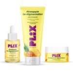 The Plant Fix Plix Pineapple Pigmentation Skincare Kit For Dark Spot Removal | Cleanser, Face Serum and Moisturizer Combo With 2% Alpha Arbutin For Women & Men, Pack of 3