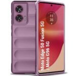 TheGiftKart Liquid Silicon Back Cover Case for Motorola Moto Edge 50 Fusion 5G / Moto G96 5G | Shockproof Military Grade Protection | Micro-Fibre Cloth On Inner Side | Anti-Slip Grip Case (TPU, Pink)