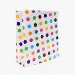 VERSA SPACE WhiteDot Design Large Paper Gift Bags with Handles | 12x10x4 inch | 220 GSM Thick Paper | Reusable Bags for Return Gifts, Birthdays, Weddings & Parties | Pack of 5