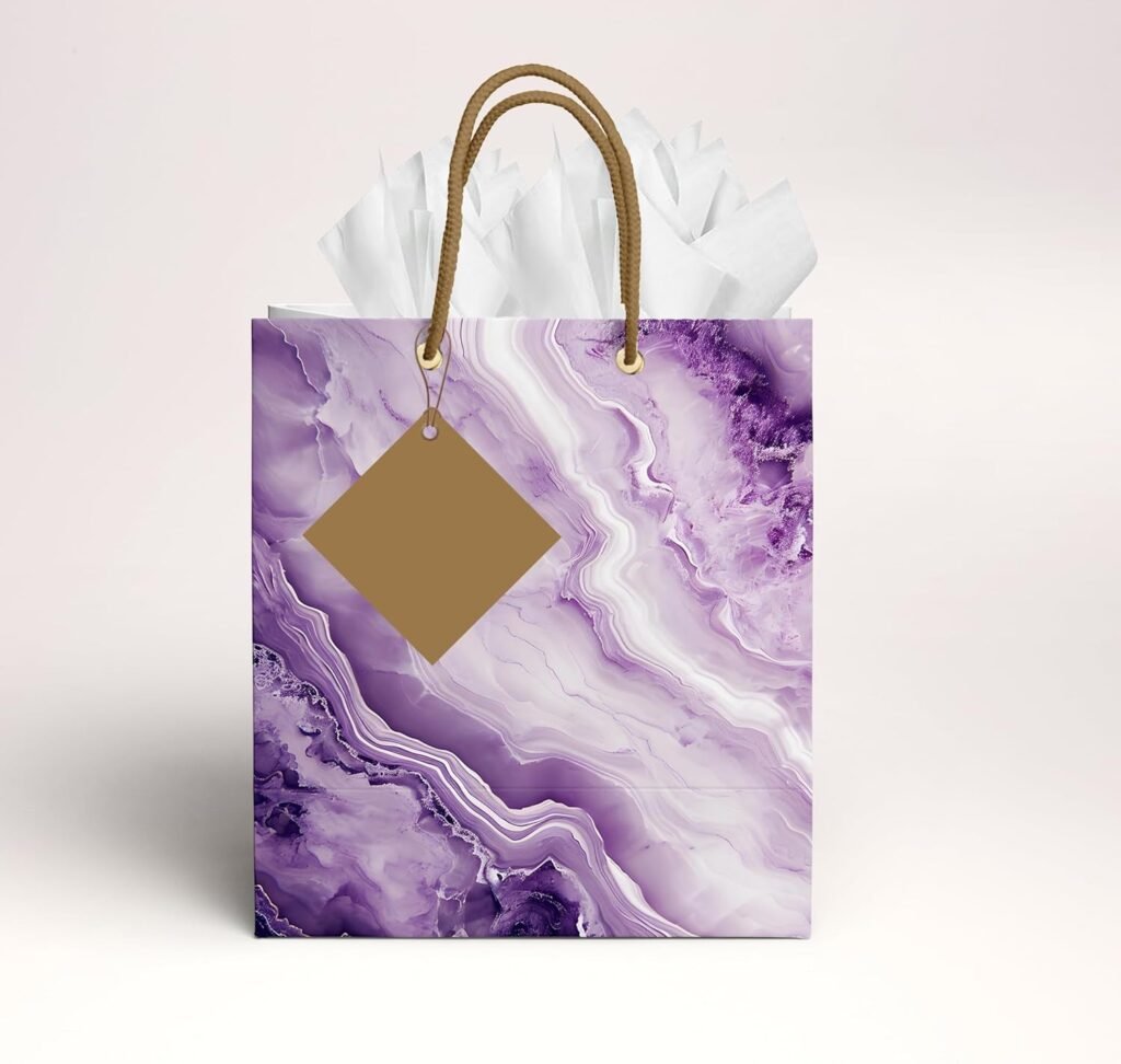 Sainet™ Gift Bags – Paper Bags For Return Gifts – Paper Gift Bag – Medium – Carry Bags For Gifting – Goodie Bags With Tissue & Thank You Card – Gift Covers – Pack of 5, Purple Marble Sainet™ Gift Bags – Paper Bags For Return Gifts – Paper Gift Bag – Medium – Carry Bags For Gifting – Goodie Bags With Tissue & Thank You Card – Gift Covers – Pack of 5, Purple Marble