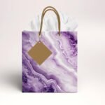 Sainet™ Gift Bags – Paper Bags For Return Gifts – Paper Gift Bag – Medium – Carry Bags For Gifting – Goodie Bags With Tissue & Thank You Card – Gift Covers – Pack of 5, Purple Marble