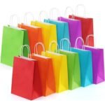 Aakriti Paper Gift Bags with Handles, Pack of 50 – 5 Vibrant Colors (10 Each) – Recyclable Kraft Bags for Birthdays, Weddings, Parties, Shopping, and Retail – 10 x 8 x 3 Inch