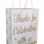 Arrow Paper Products Thank You Printed Paper Gift Bags for Return Gifts, Weddings, Birthday, Holiday Gifting & Presents, White, Pack of 10, Size 17.78 x 7.62 x 22.86 cm