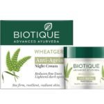 Biotique Wheat Germ Anti- Ageing Night Cream | Reduces Fine Lines | Lightens dark Spots | 100% Botanical Extracts | Suitable for All Skin Types | 50g
