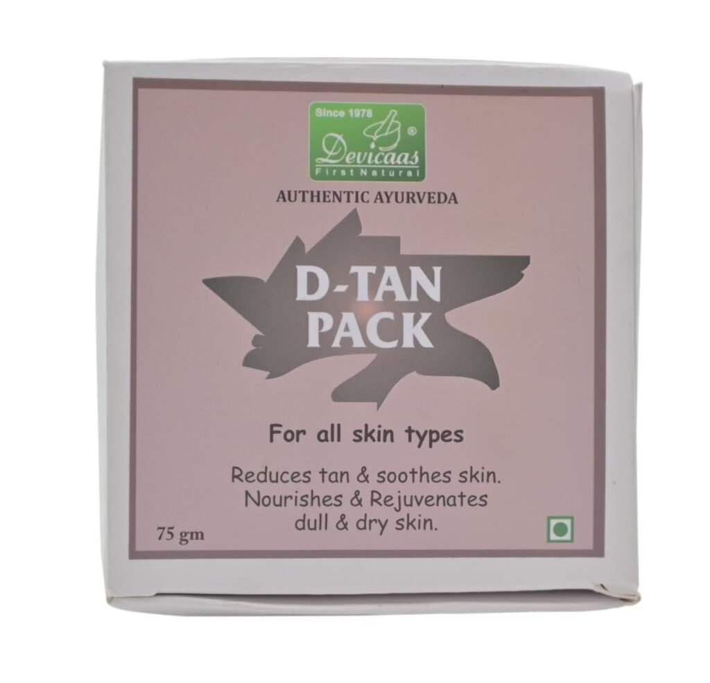 D-Tan Pack for Face & Body | Removes Tan & Sun Damage | Ayurvedic De-Tan Pack | For All Skin Types | Brightening & Nourishing Skin Care | 75 g