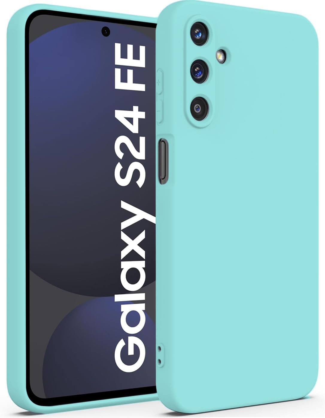 DIZORO Compatible with Samsung S24 FE 5G Back Cover with Upgraded Square Edges for Camera Protection Shockproof Flexible Matte Liquid Silicone Mobile Phone Case (OG Mint)