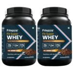 Fitspire Fit Super Whey Protein Powder Combo Pack, Gourmet Coffee Flavour | Whey Isolate & Concentrate Blend | High Protein with BCAAs & Digestive Enzymes | Supports Muscle Growth & Recovery | No Added Sugar