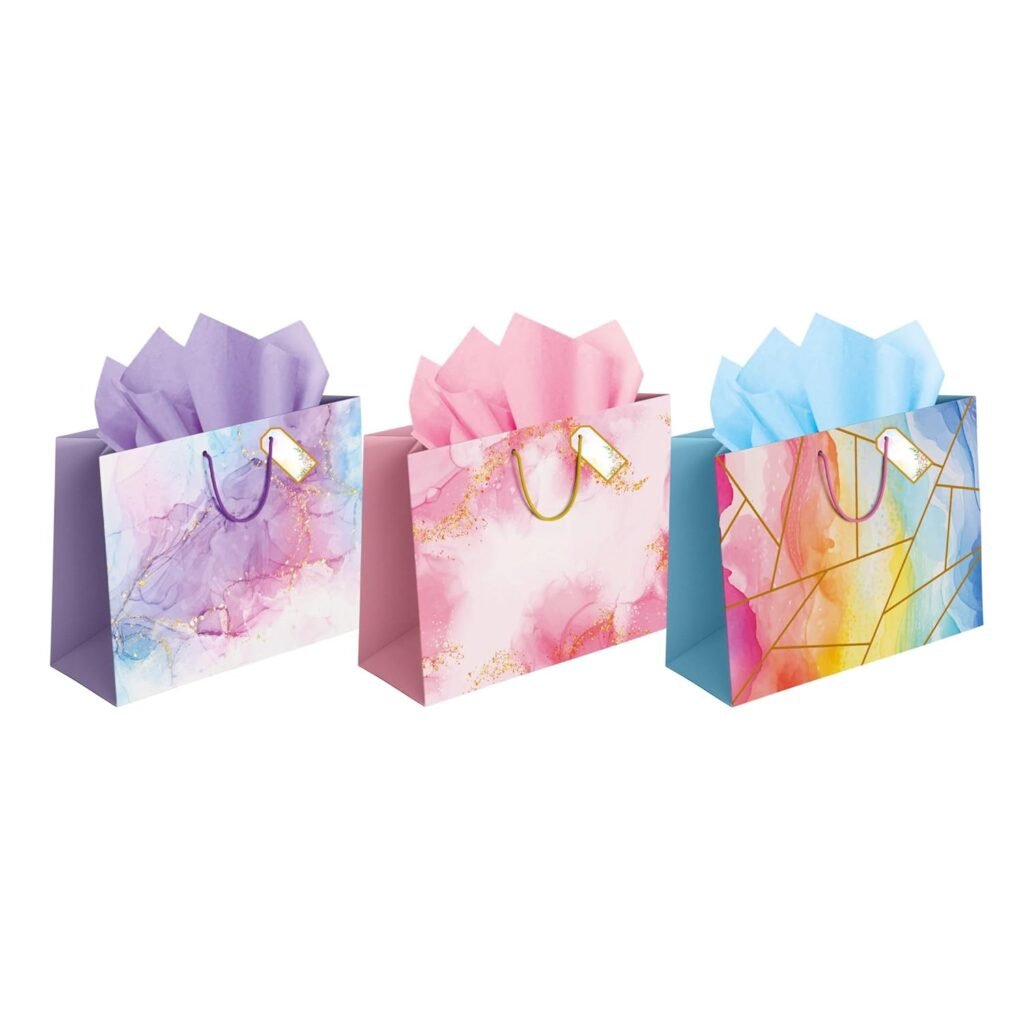 Gift Bags Large size – Paper Bags for Gifting – Gift Paper Bags – Bags for Return Gift – Birthday, Wedding & Party – Pack of 5 – Pink Purple Blue Gift Bags Large size – Paper Bags for Gifting – Gift Paper Bags – Bags for Return Gift – Birthday, Wedding & Party – Pack of 5 – Pink Purple Blue