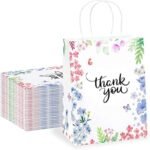 Gitanjali Paper Curves®- Gift Paper Bag (Thank You) 20pcs 8x4x10 inch- Small Party Favor Goodie Bag, White Craft Paper Return Gift Bags I Disposable Recycled Eco friendly Gifting Covers (20)